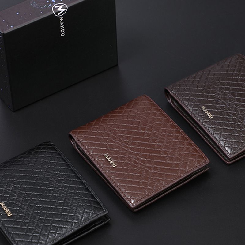MANDU mandu cross-border men's wallet embossed multi-functional RFID anti-theft brush multi-card two-fold short wallet