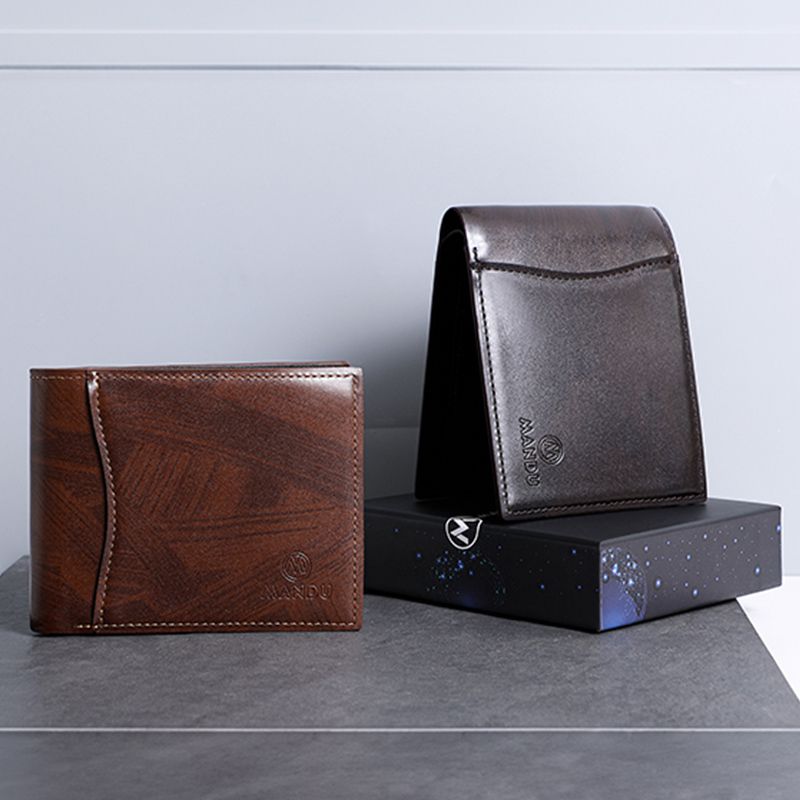 MANDU mandu new cross-border oil-proof leather multi-functional RFID anti-theft brush PU leather wallet casual men's wallet